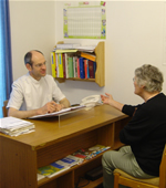 Consultation and assessment of a patient at one of the Osteopath Care clinics